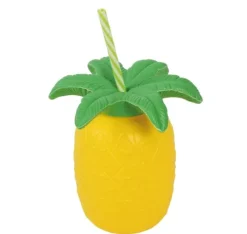 Ananas kop med sugerør