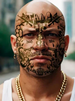 Ansigtstatovering - THUG LIFE