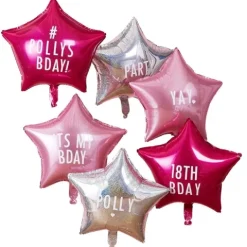 Ballon buket i pink med tal og bogstaver