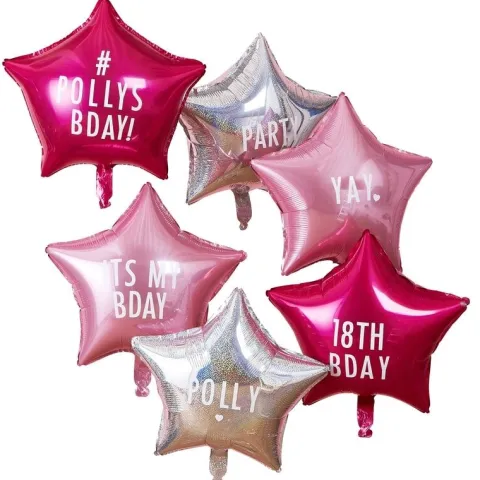 Ballon buket i pink med tal og bogstaver
