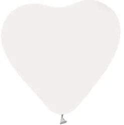 Ballon Hjerter i Hvid 6 stk