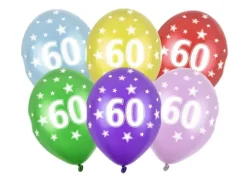 Ballon Metallic ø 30 cm med 60 tal , 6 stk