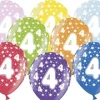 Ballon Metallic ø 30 cm med 4 tal, 6 stk