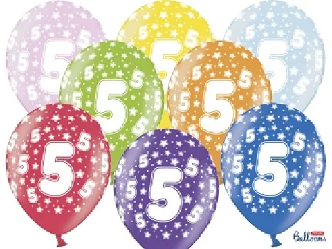 Ballon Metallic ø 30 cm med 5 tal, 6 stk