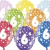 Ballon Metallic ø 30 cm med 6 tal, 6 stk