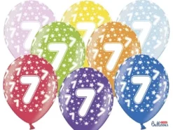 Ballon Metallic ø 30 cm med 7 tal , 6 stk
