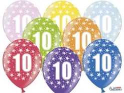 Ballon Metallic ø 30 cm med 10 tal , 6 stk