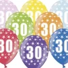 Ballon Metallic ø 30 cm med 30 tal , 6 stk