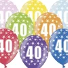 Ballon Metallic ø 30 cm med 40 tal , 6 stk