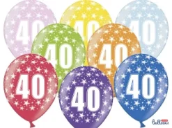 Ballon Metallic ø 30 cm med 40 tal , 6 stk
