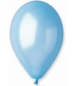 Ballon Metallic lyseblå, 10 stk.