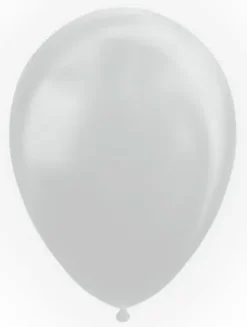 Ballon metallic sølv, 10 stk