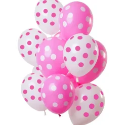Ballon sæt med prikker pink 12stk