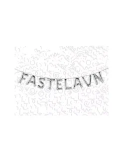 Ballonsæt, Sølv"FASTELAVN" 40 cm