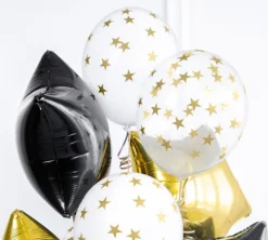 Ballon transparent med guldfarvet Stjerner