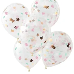Ballon transparent med konfetti blomster