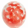 Ballon transparent med rund rød konfetti