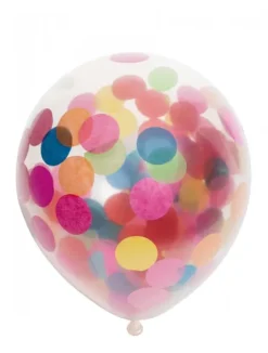 Ballon transparent med stor multi konfetti