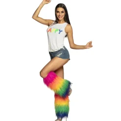 Benvarmere i rainbow plys