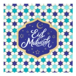 Blå Eid Mubarak servietter