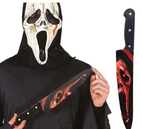 Blodig kniv til halloween - 37cm