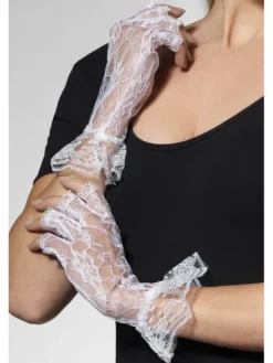 Blonde Handsker fingerløs Hvid