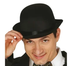 Bowler Hat i sort stof -lux