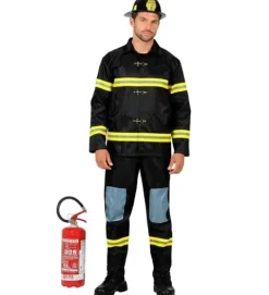 Brandmand Kostume til mænd - Sort