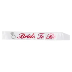 Bride to be Sash hvid med pink tekst