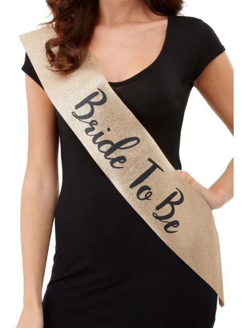 Bride to Be Sash i guldglitter