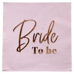 Bride to be servietter lyserød