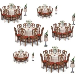 Champagnekøler og elegante borde