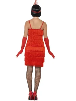 Charleston flapper kjole i rød