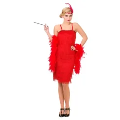 Charleston Flapper kjole JAZZY RØD