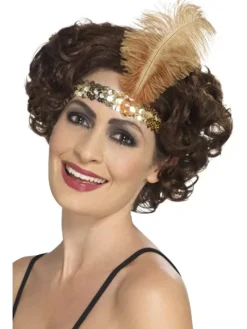 Charleston flapper pandebånd med fjer