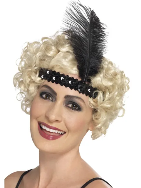 Charleston flapper pandebånd med fjer