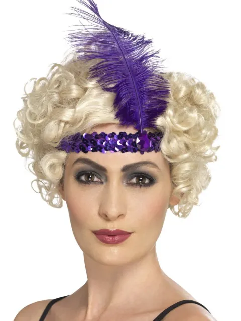 Charleston flapper pandebånd med fjer