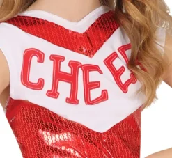Cheerleader kjole i rød-hvid til piger