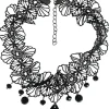 Choker halsblonde med sorte perler