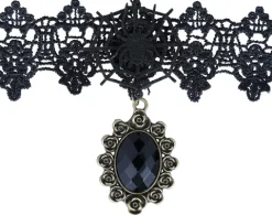 Choker halsblonde med sort sten