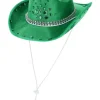 Cowboy Hat - Grøn med rhinestone