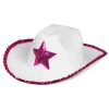Cowboy hat hvid med pailletstjerne