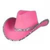 Cowboyhat i Pink med pailletter