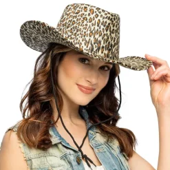 Cowboyhat med leopardprint