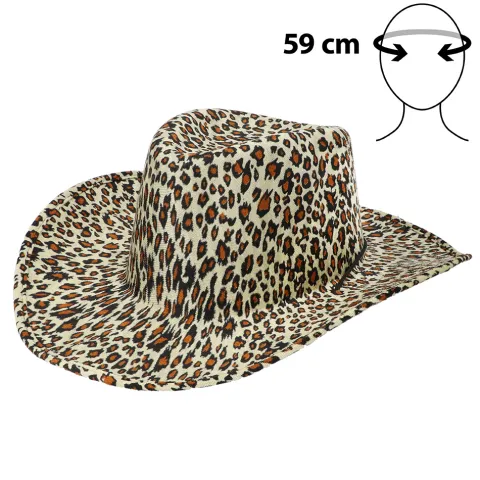 Cowboyhat med leopardprint