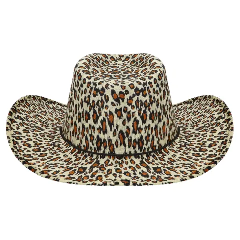 Cowboyhat med leopardprint