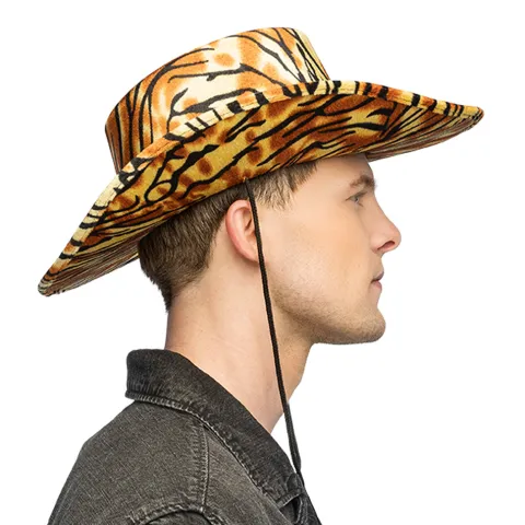 Cowboyhat med tigerprint