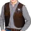 Cowboy vest i mørk brun