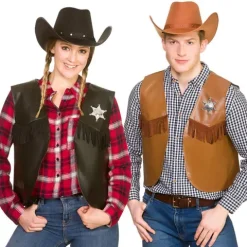 Cowboy vest Lysebrun