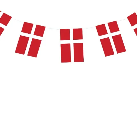 Danmark Flagbanner 5 m. med 20 stk stofflag
